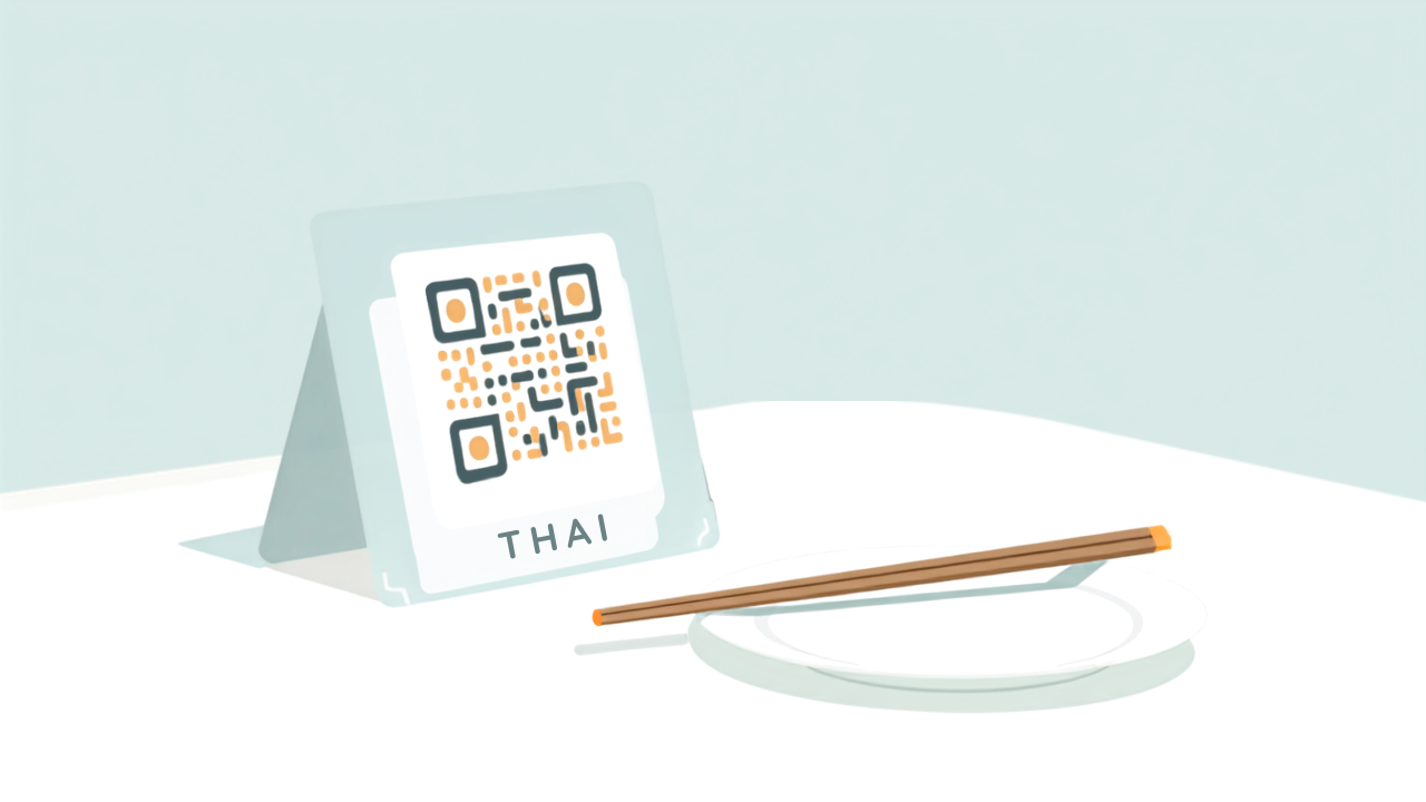 A properly sized QR sign on a table